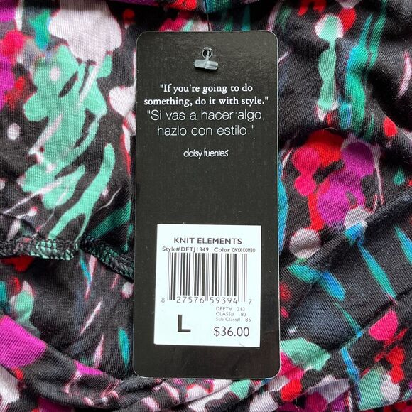 NEW Daisy Fuentes Top Large Floral Print Sleeveless Drop Waist Peplum Stretch - Picture 9 of 9